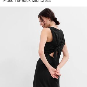 Fitted tie back midi dress